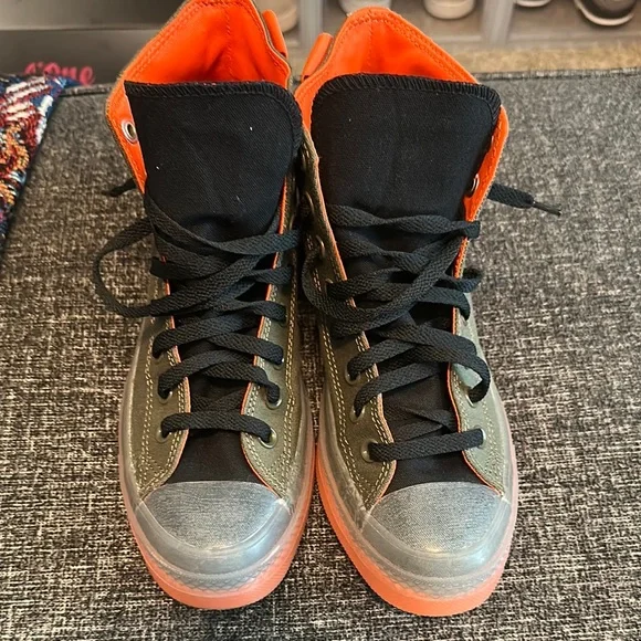 High-Top Converse - Olive/Orange/Black - Picture 3 of 9